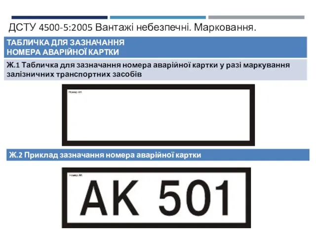 ДСТУ 4500-5:2005 Вантажі небезпечні. Марковання.