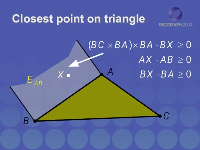 Closest point on triangle