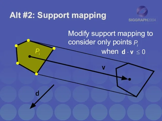 Alt #2: Support mapping Modify support mapping to consider only points when