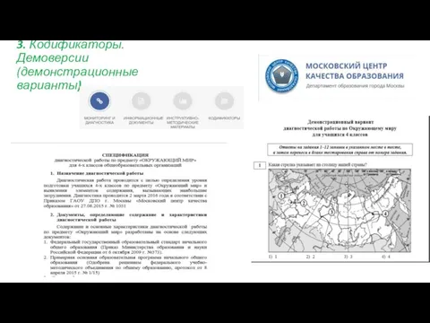 3. Кодификаторы. Демоверсии (демонстрационные варианты)