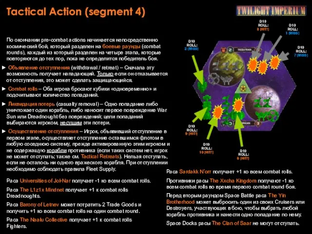 Tactical Action (segment 4) По окончании pre-combat actions начинается непосредственно космический