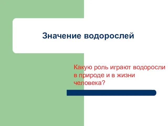 Какую роль играют водоросли в природе и в жизни человека? Значение водорослей