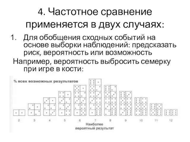 4. Частотное сравнение применяется в двух случаях: Для обобщения сходных событий