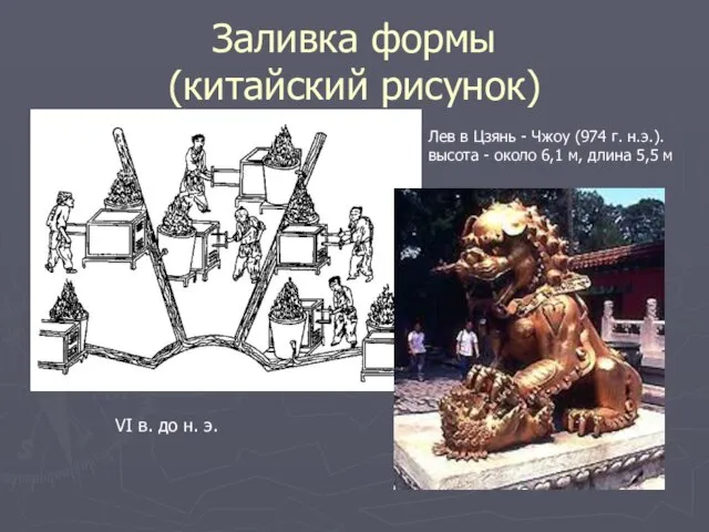 Заливка формы (китайский рисунок) VI в. до н. э. Лев в