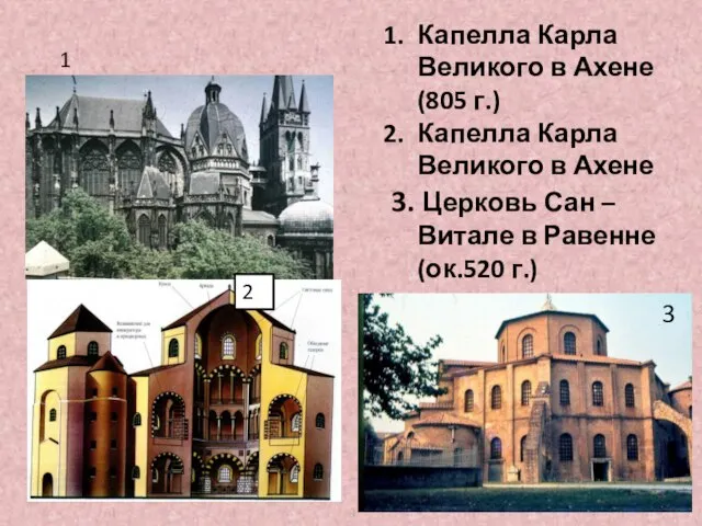 1 Капелла Карла Великого в Ахене (805 г.) Капелла Карла Великого