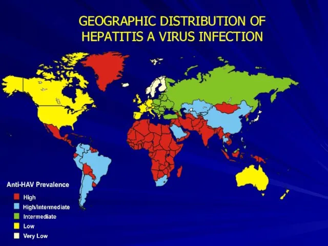 GEOGRAPHIC DISTRIBUTION OF HEPATITIS A VIRUS INFECTION