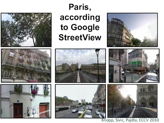 Paris, according to Google StreetView Knopp, Sivic, Pajdla, ECCV 2010