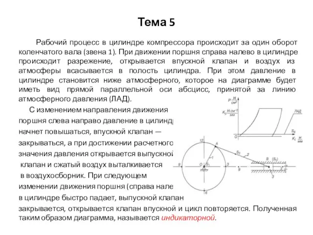 Тема 5 Рабочий процесс в цилиндре компрессора происходит за один оборот