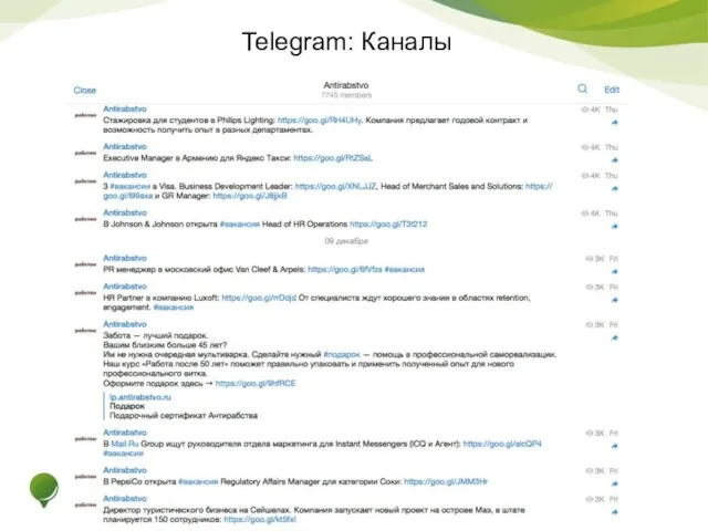 Telegram: Каналы