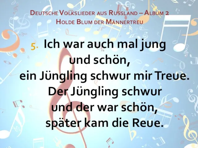 Deutsche Volkslieder aus Russland – Album 2 Holde Blum der Männertreu