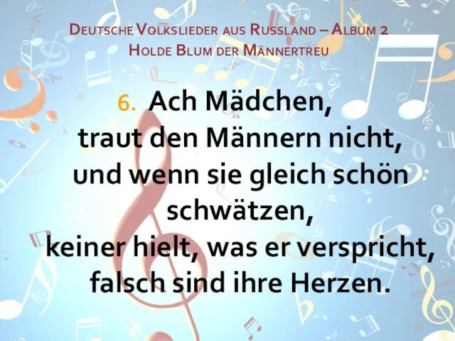 Deutsche Volkslieder aus Russland – Album 2 Holde Blum der Männertreu