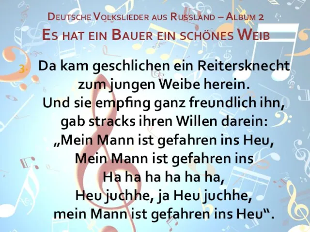 Deutsche Volkslieder aus Russland – Album 2 Es hat ein Bauer