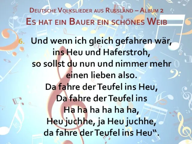 Deutsche Volkslieder aus Russland – Album 2 Es hat ein Bauer