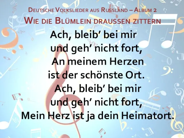 Deutsche Volkslieder aus Russland – Album 2 Wie die Blümlein draußen