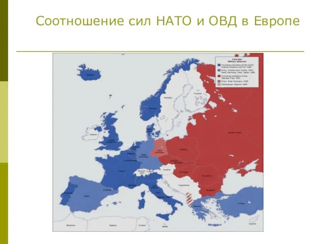 Соотношение сил НАТО и ОВД в Европе