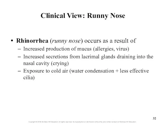 Clinical View: Runny Nose Rhinorrhea (runny nose) occurs as a result