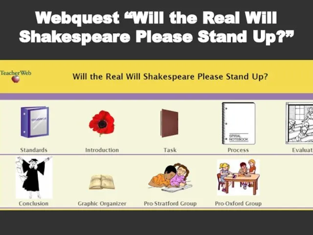 Webquest “Will the Real Will Shakespeare Please Stand Up?”