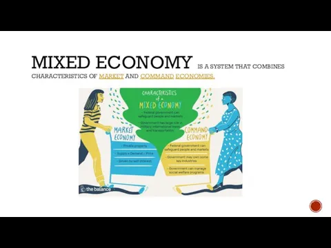 MIXED ECONOMY IS A SYSTEM THAT COMBINES CHARACTERISTICS OF MARKET AND COMMAND ECONOMIES.