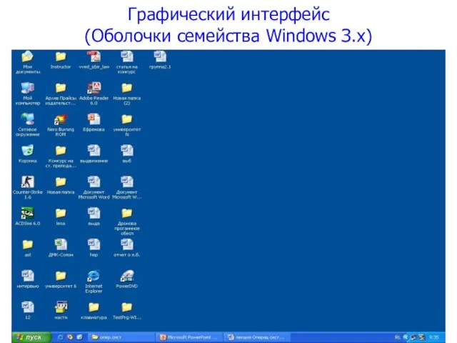 Графический интерфейс (Оболочки семейства Windows З.х)