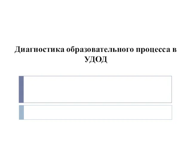 Диагностика образовательного процесса в УДОД