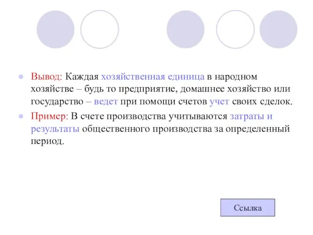 Вывод: Каждая хозяйственная единица в народном хозяйстве – будь то предприятие,