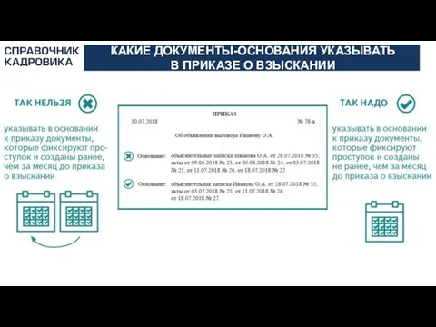 АКТИОН-МЦФЭР КАКИЕ ДОКУМЕНТЫ-ОСНОВАНИЯ УКАЗЫВАТЬ В ПРИКАЗЕ О ВЗЫСКАНИИ