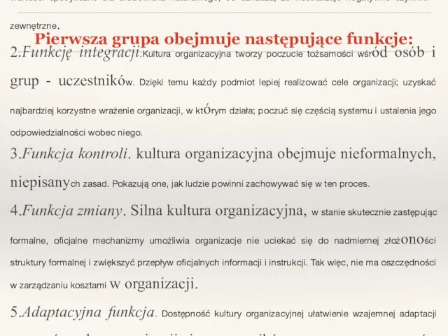 Pierwsza grupa obejmuje następujące funkcje: 1.Funkcja alarmu. Stanowi barierę dla penetracji