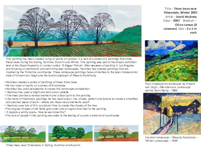 Title – Three trees near Thixendale, Winter 2007 Artist – David