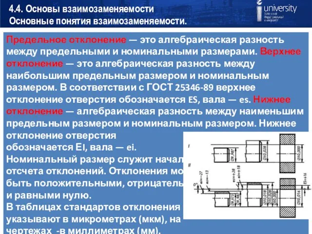 4.4. Основы взаимозаменяемости Основные понятия взаимозаменяемости.