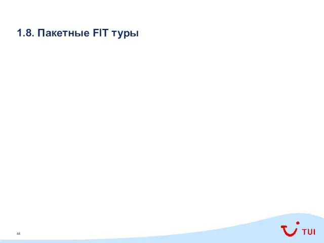 1.8. Пакетные FIT туры