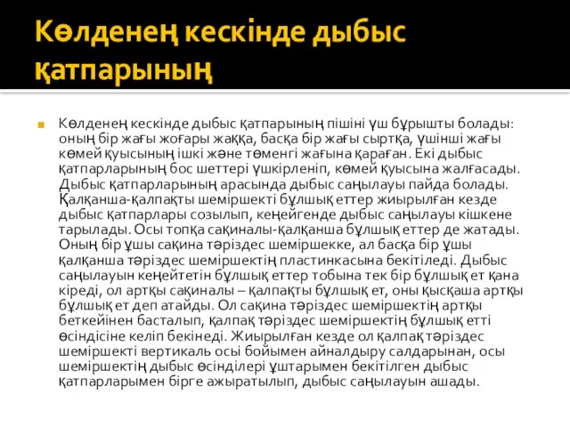 Көлденең кескінде дыбыс қатпарының Көлденең кескінде дыбыс қатпарының пішіні үш бұрышты