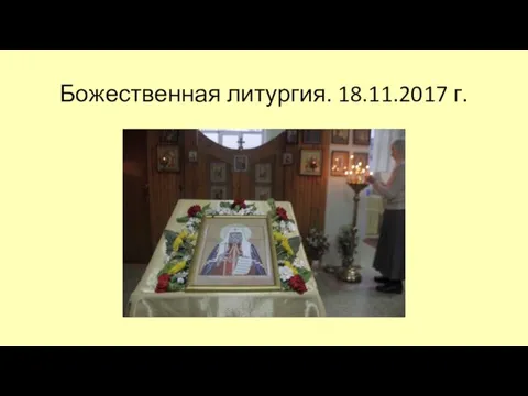 Божественная литургия. 18.11.2017 г.