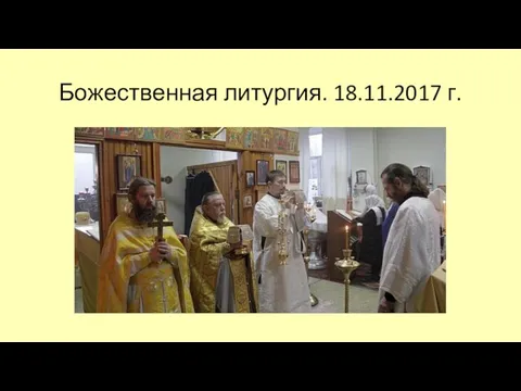 Божественная литургия. 18.11.2017 г.