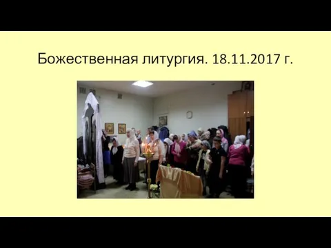 Божественная литургия. 18.11.2017 г.