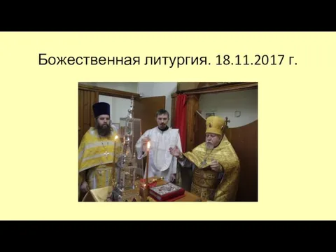 Божественная литургия. 18.11.2017 г.