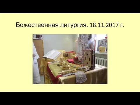 Божественная литургия. 18.11.2017 г.