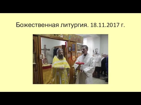 Божественная литургия. 18.11.2017 г.