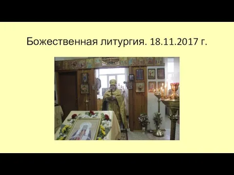 Божественная литургия. 18.11.2017 г.