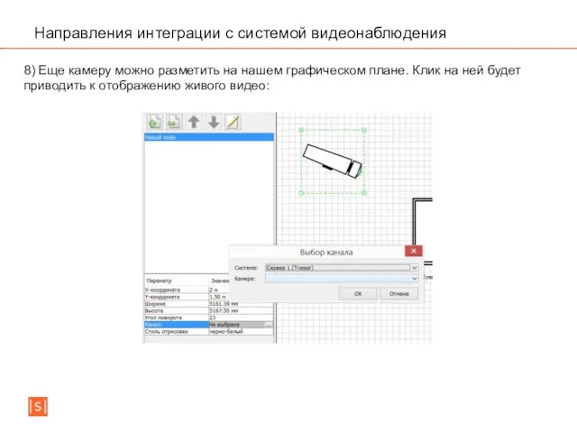 Направления интеграции с системой видеонаблюдения 8) Еще камеру можно разметить на