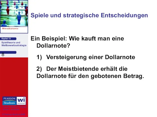 Spiele und strategische Entscheidungen Ein Beispiel: Wie kauft man eine Dollarnote?