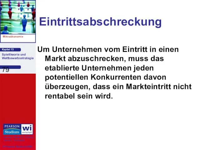 Eintrittsabschreckung Um Unternehmen vom Eintritt in einen Markt abzuschrecken, muss das