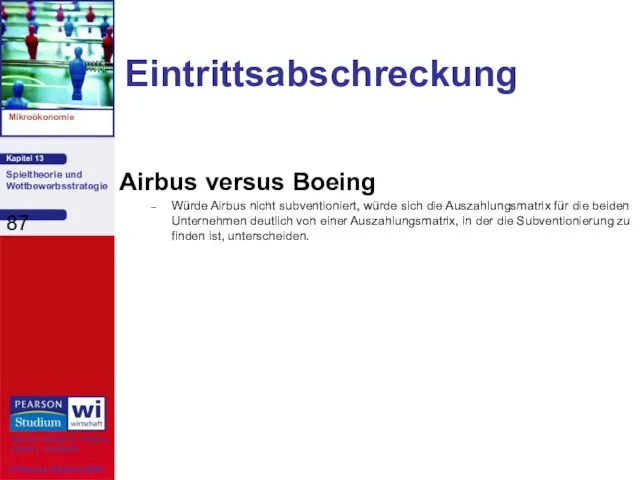 Airbus versus Boeing Würde Airbus nicht subventioniert, würde sich die Auszahlungsmatrix