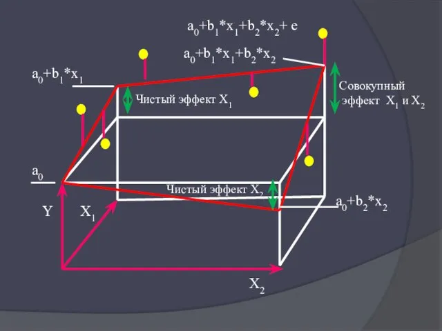 Y X1 X2 a0 Чистый эффект X2 Чистый эффект X1 Совокупный