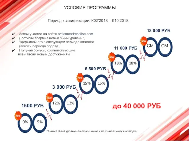 УСЛОВИЯ ПРОГРАММЫ 3 000 РУБ 6 500 РУБ 11 000 РУБ