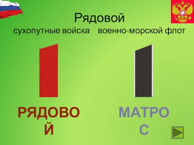 Рядовой сухопутные войска военно-морской флот РЯДОВОЙ МАТРОС