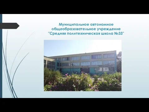 Муниципальное автономное общеобразовательное учреждение "Средняя политехническая школа №33"