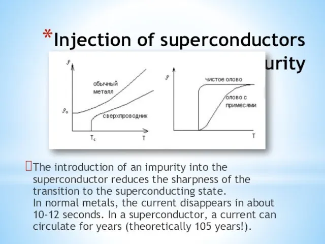Injection of superconductors on an impurity The introduction of an impurity