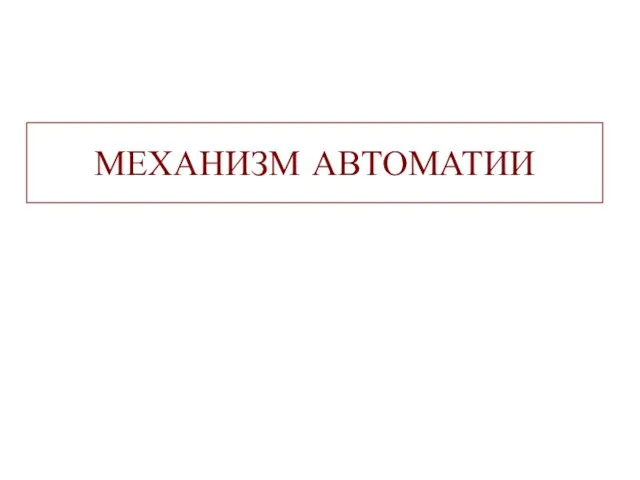 МЕХАНИЗМ АВТОМАТИИ