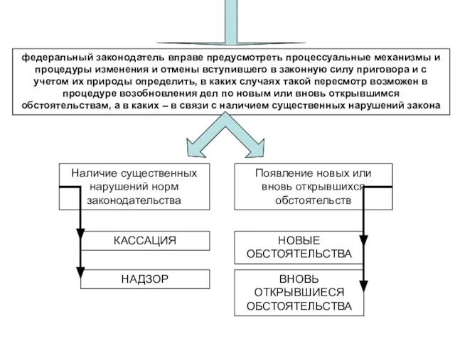 федеральный законодатель вправе предусмотреть процессуальные механизмы и процедуры изменения и отмены