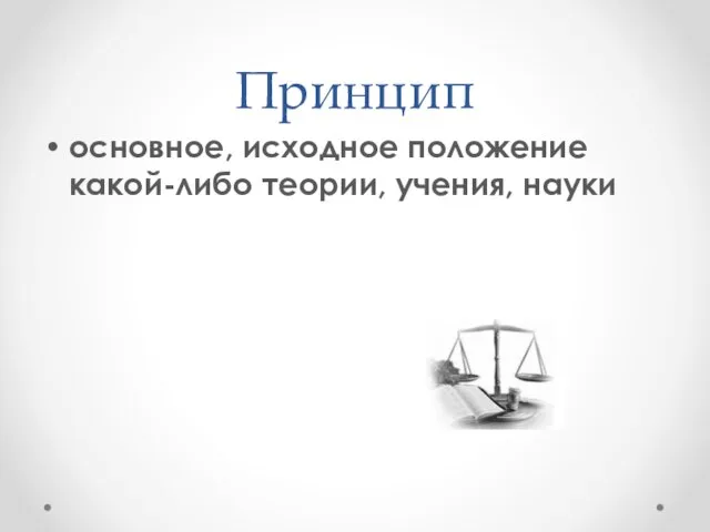 Принцип основное, исходное положение какой-либо теории, учения, науки